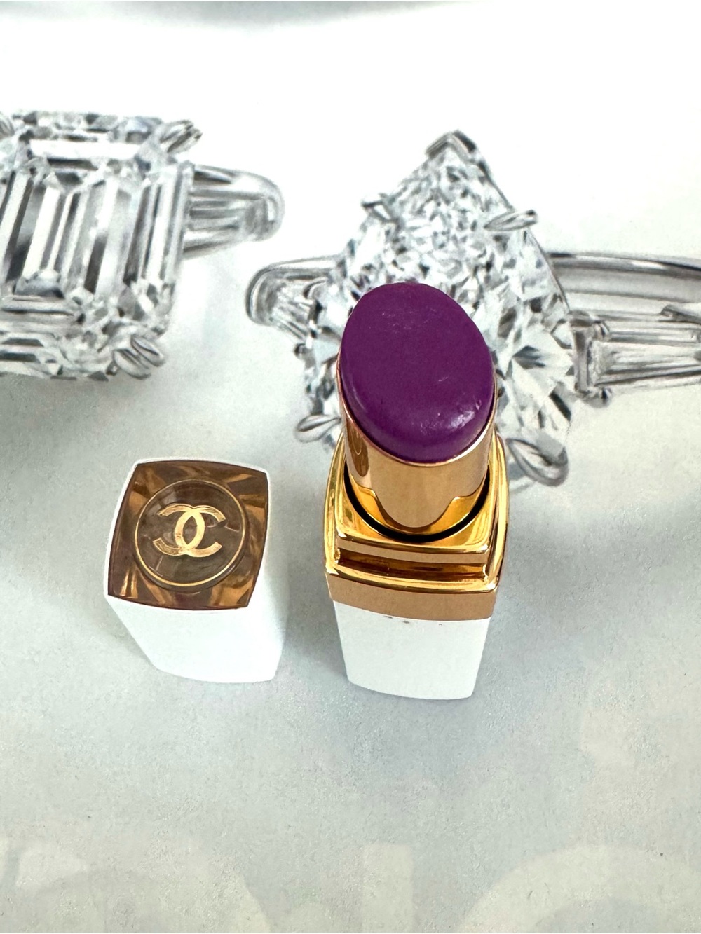 CHANEL Rouge Coco Baume Shine Lipstick - 764 Charming Lilac Luxe Plum Hue - Picture 3 of 11